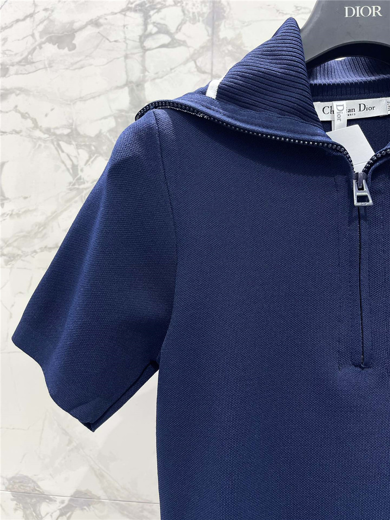 D10r navy collar half zip short sleeve replica designer clothes