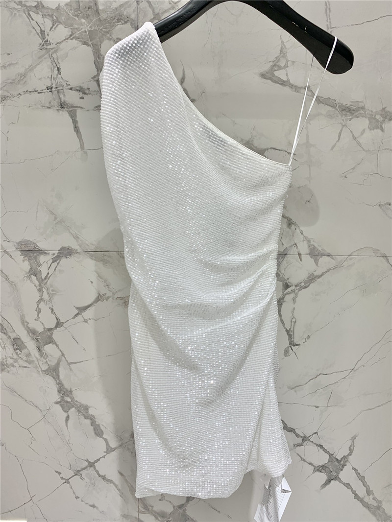 Y51 one-shoulder sequined mesh skirt replica d&g clothing