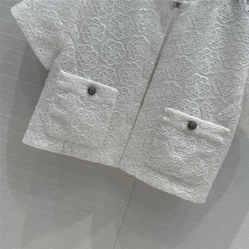 Ch**el camellia short-sleeved jacket replicas clothes