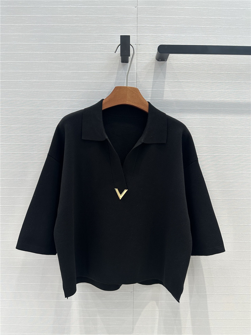 Va1e*ntin0 v-logo virgin wool top black