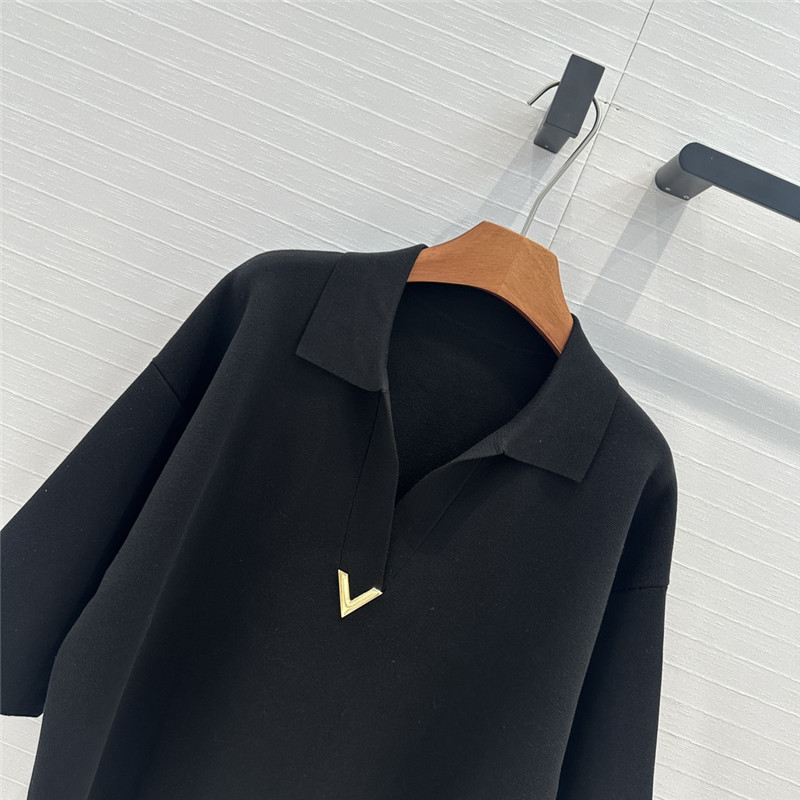 Va1e*ntin0 v-logo virgin wool top black