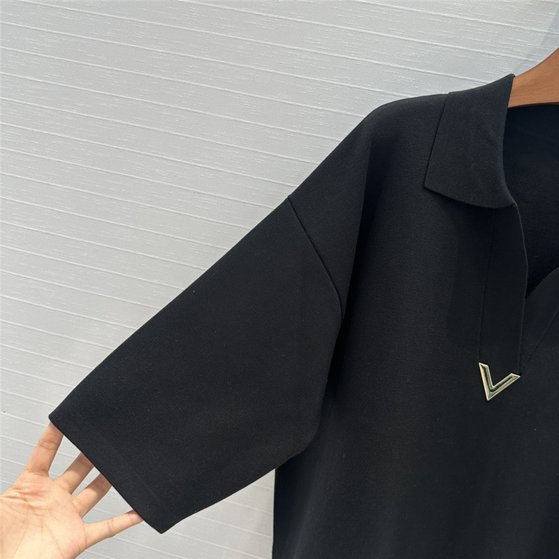 Va1e*ntin0 v-logo virgin wool top black