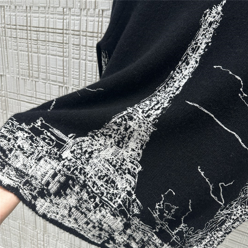 D10r paris motif knit sweater black