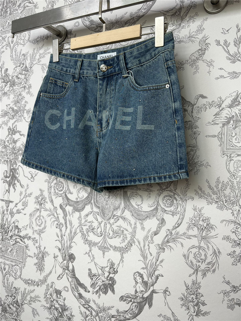 Ch**el new denim shorts replica designer clothes