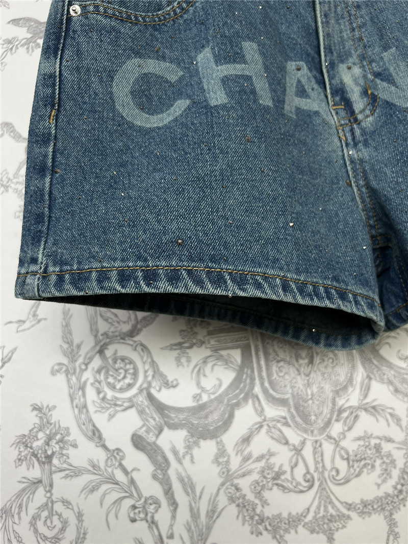 Ch**el new denim shorts replica designer clothes