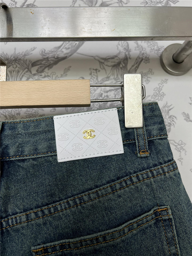 Ch**el new denim shorts replica designer clothes