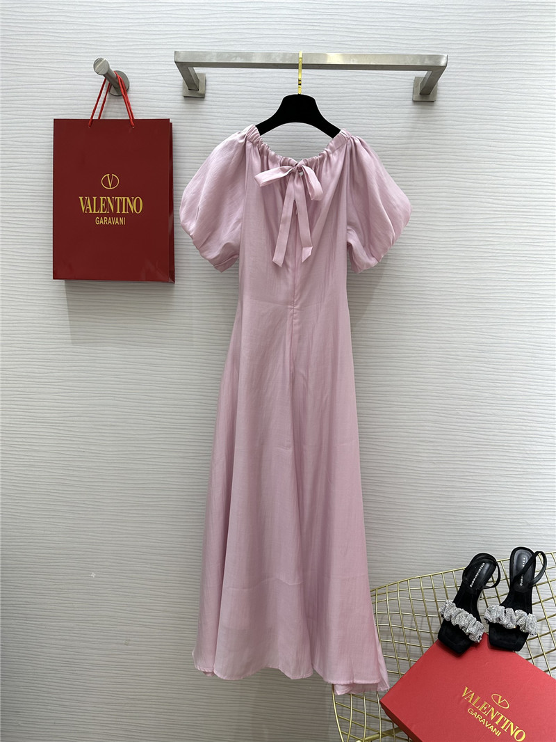 Va1e*ntin0 v neck puff sleeve dress replicas clothes