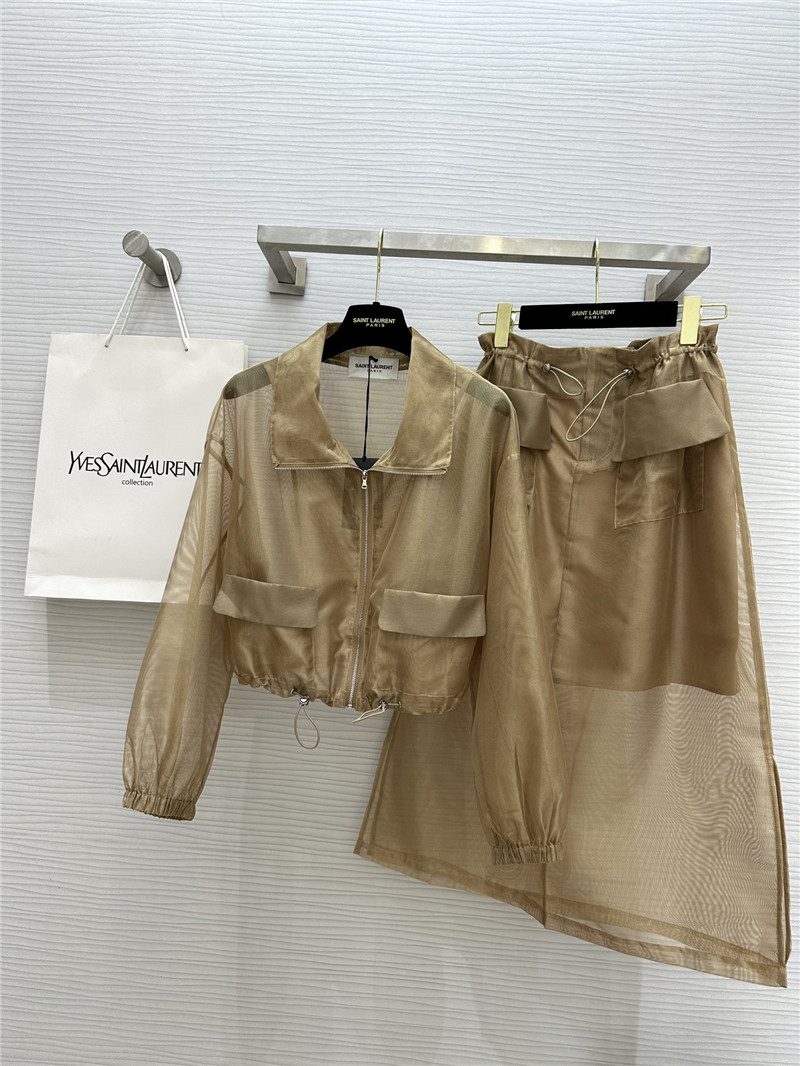 Y51 drawstring jacket + fake two-piece skirt set replica clothes