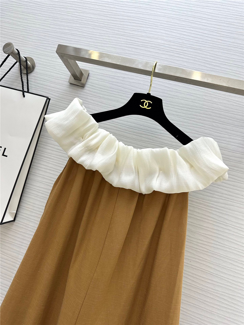 Ch**el one-shoulder silk and linen jumpsuit replica clothing