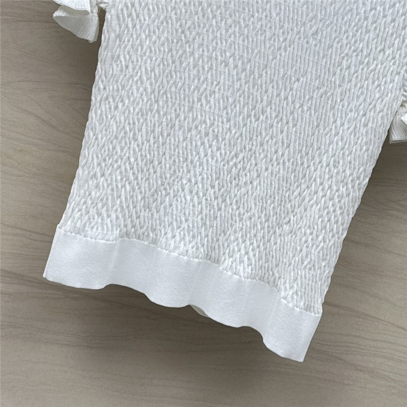 Ch**el woven lace collar small top