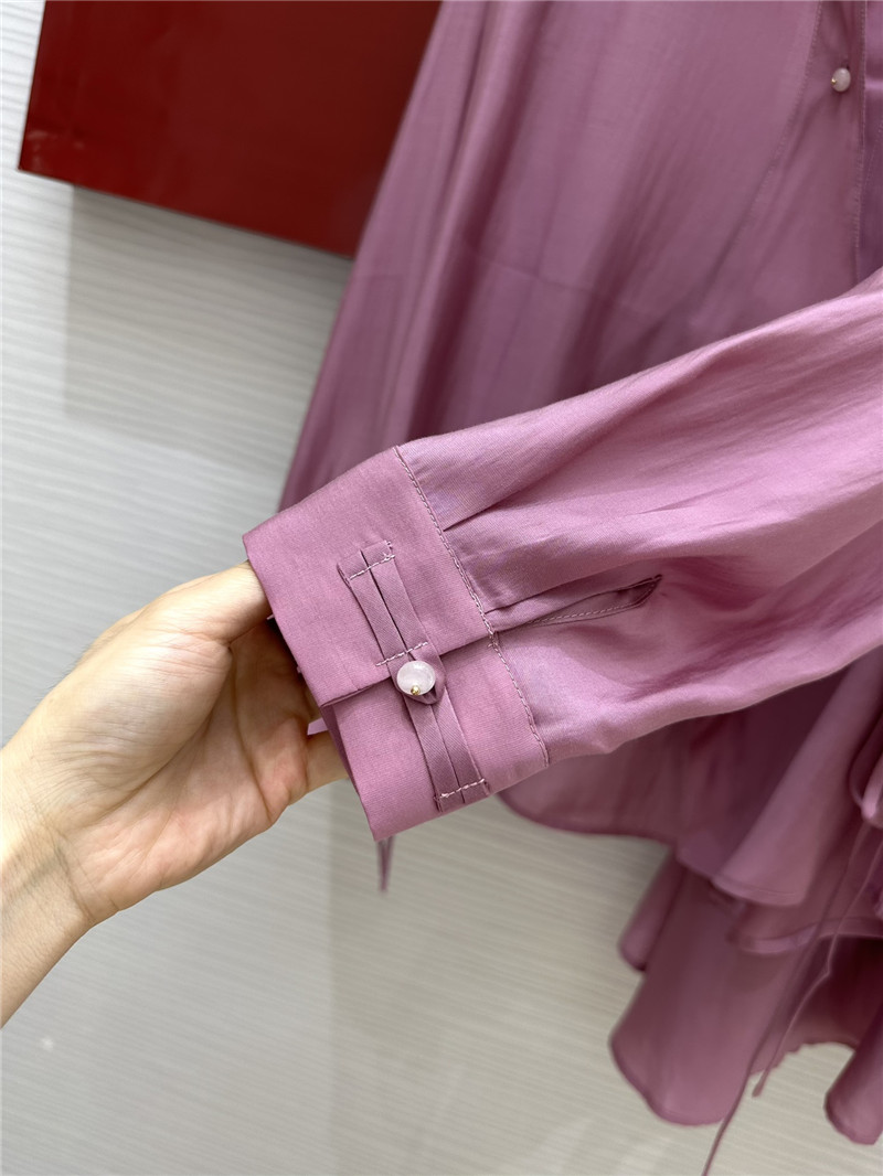 Va1e*ntin0 lapel irregular tie shirt + a-line skirt suit replica clothes