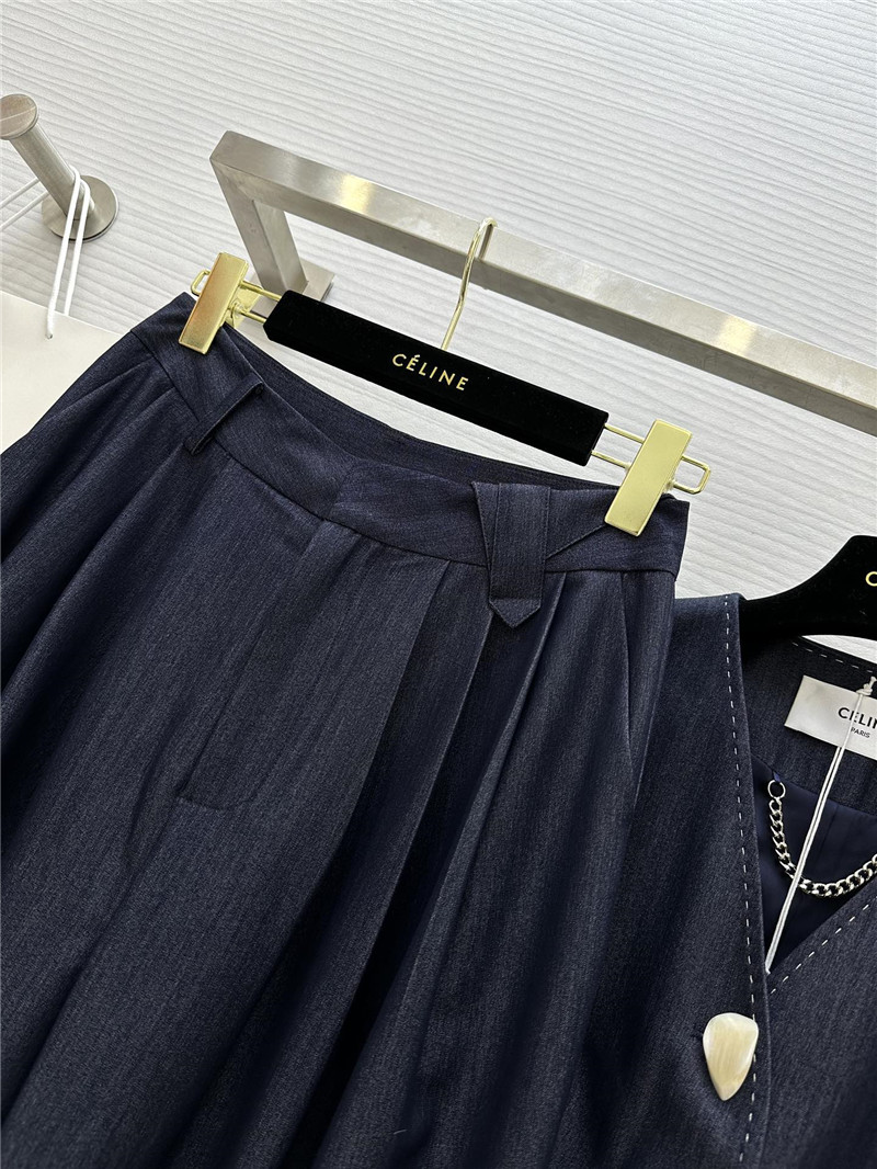 Ce1i*e tencel denim vest + wide-leg pants set replica d&g clothing