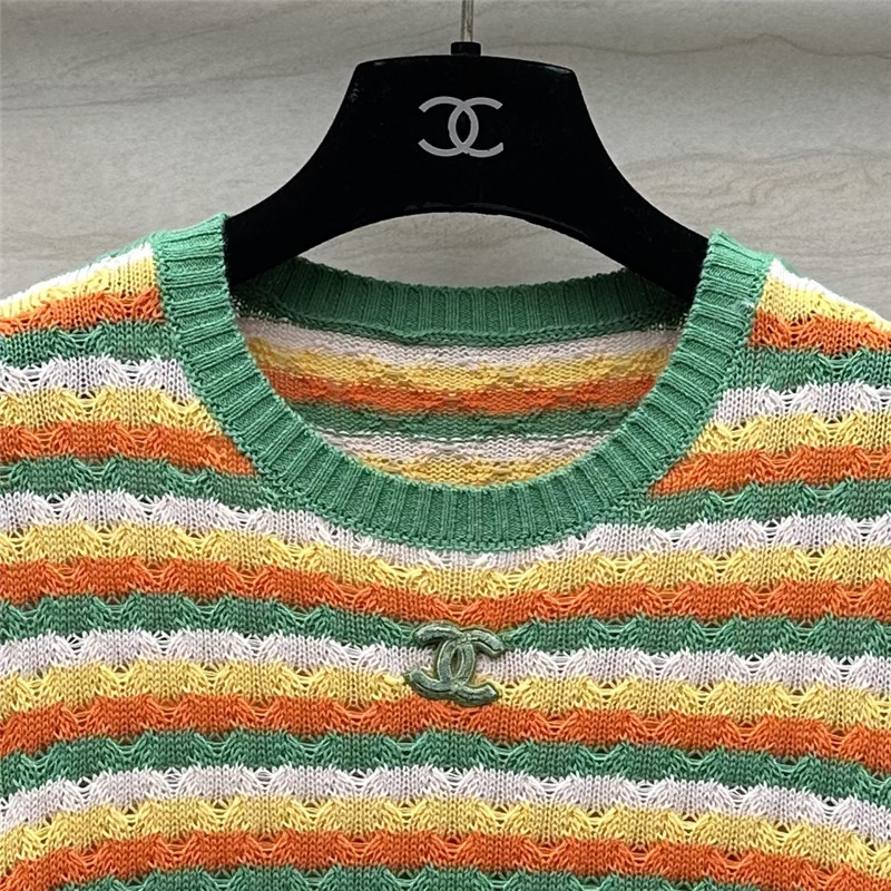 Ch**el striped knit sweater green