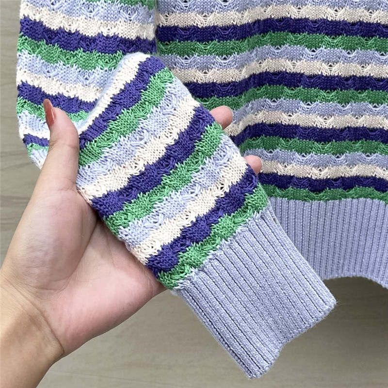 Ch**el striped knit sweater purple