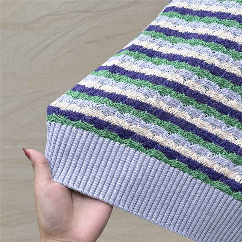 Ch**el striped knit sweater purple