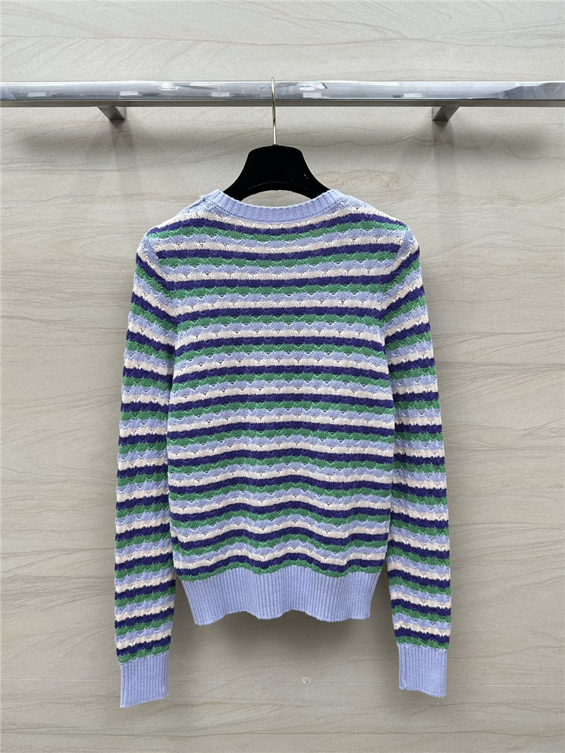 Ch**el striped knit sweater purple