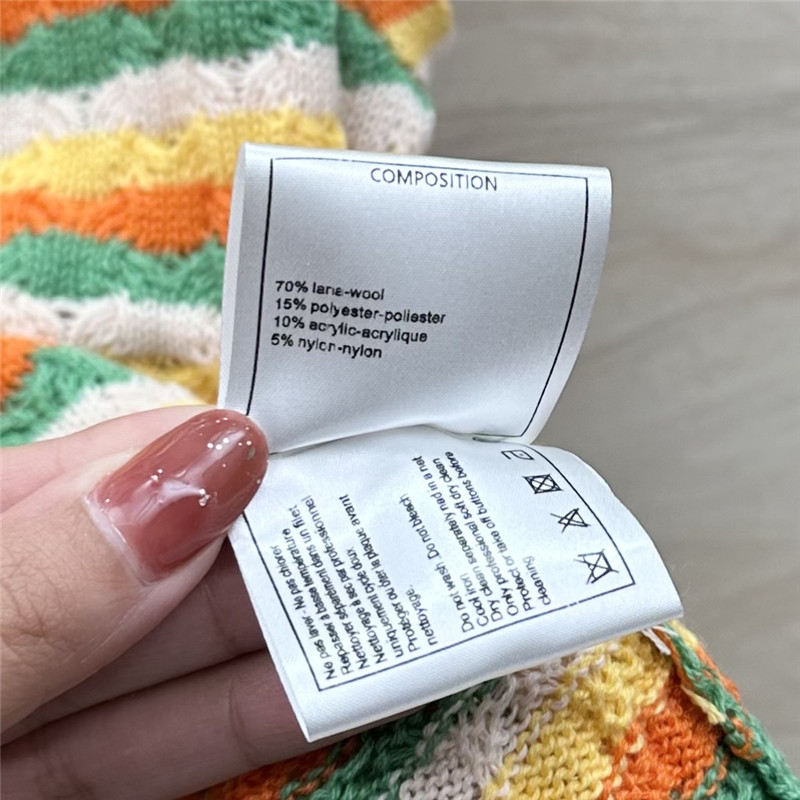 Ch**el dopamine color striped knitted camisole replica d&g clothing