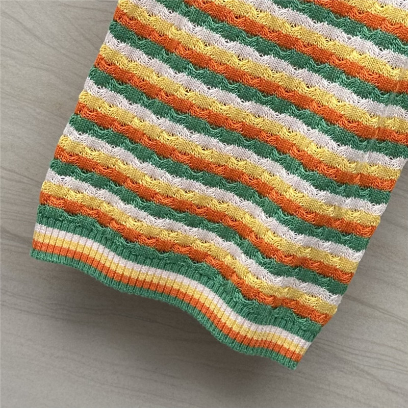Ch**el dopamine color striped knitted camisole replica d&g clothing