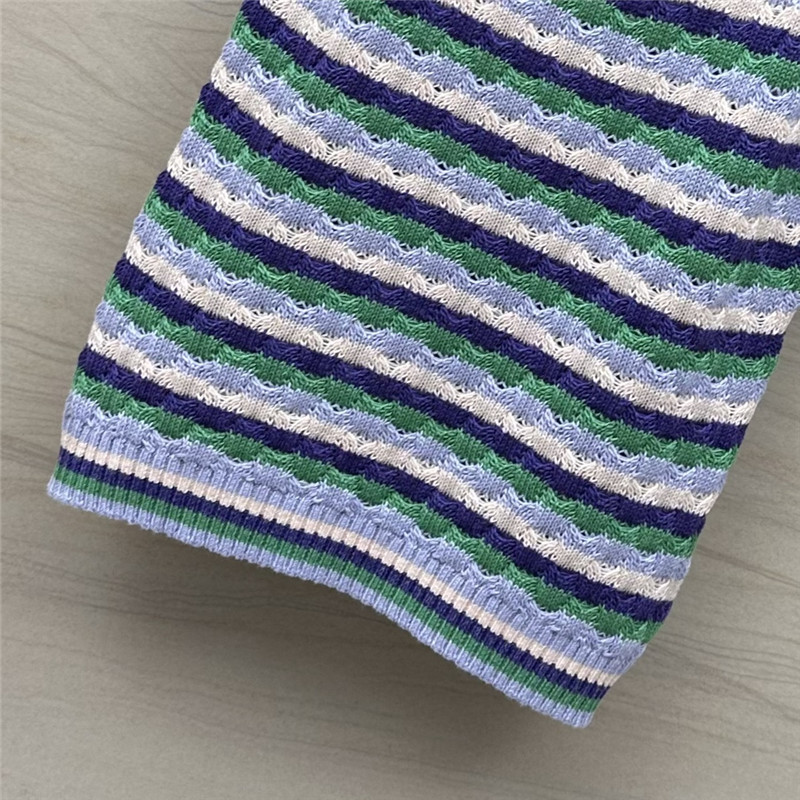 Ch**el dopamine color striped knitted camisole replica d&g clothing