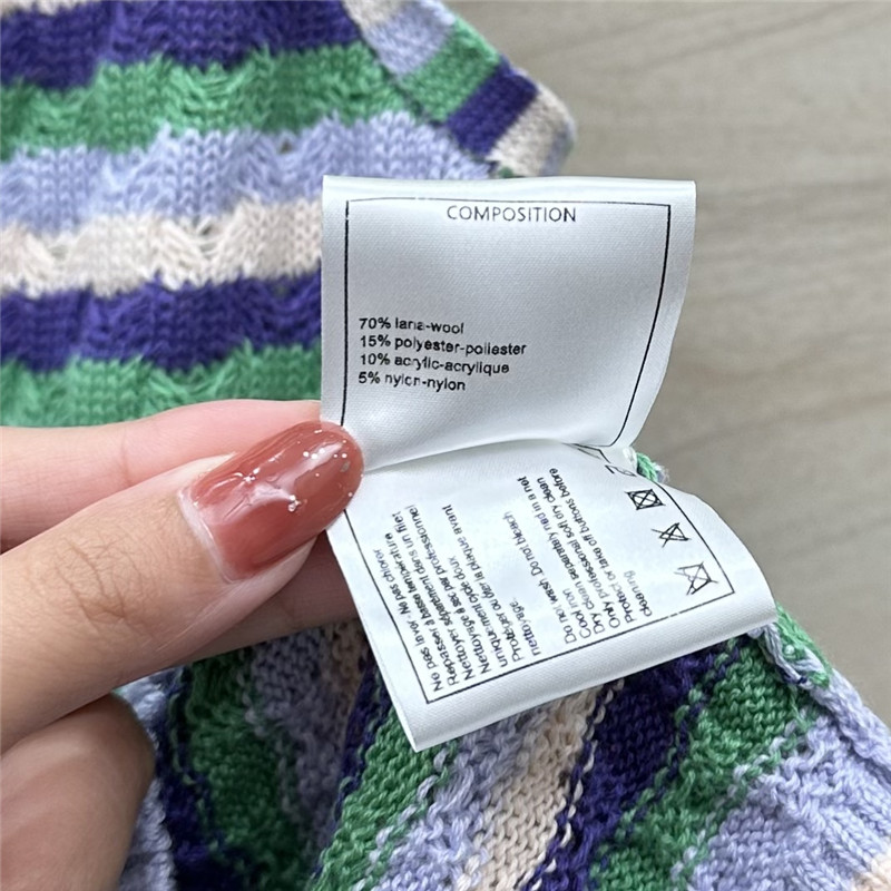 Ch**el dopamine color striped knitted camisole replica d&g clothing