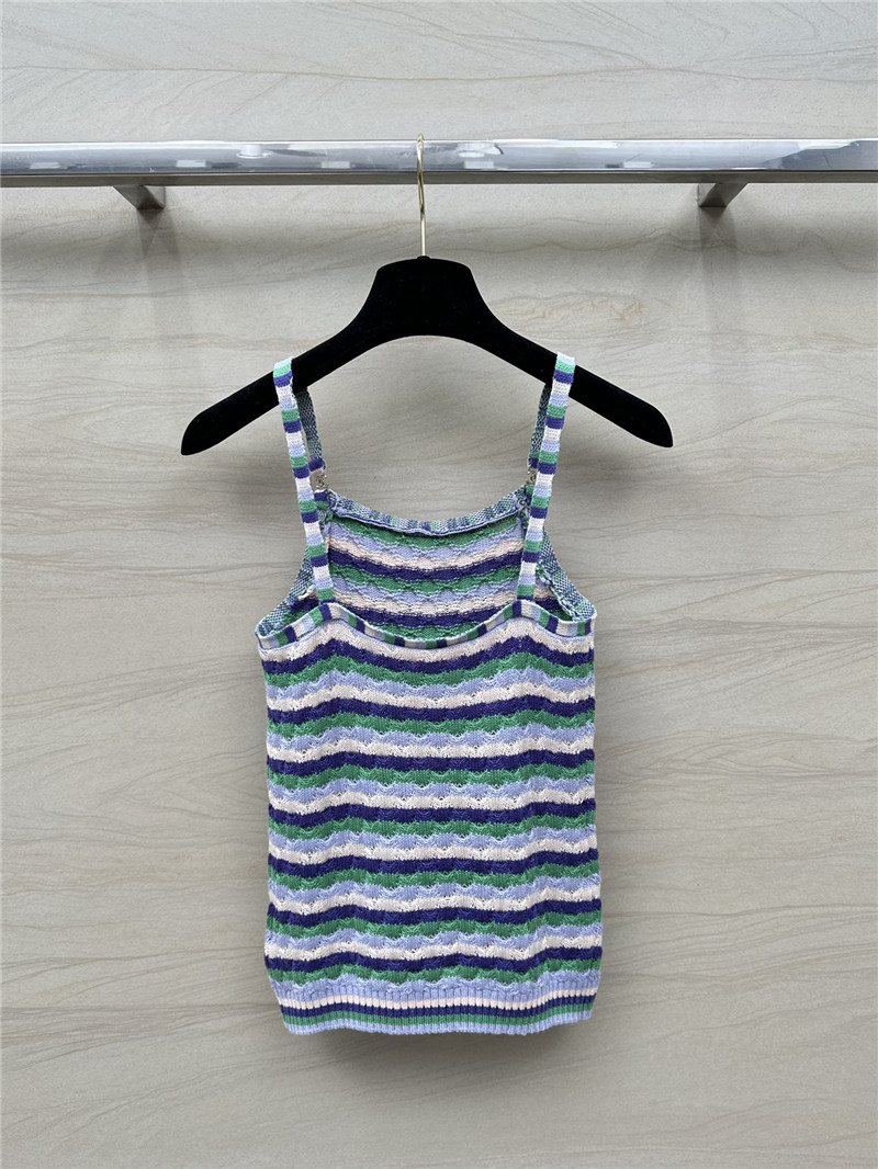 Ch**el dopamine color striped knitted camisole replica d&g clothing