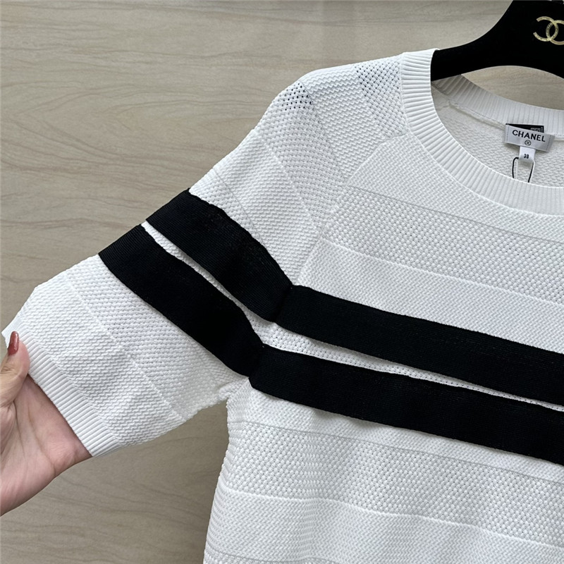 Ch**el celebrity style color matching camellia top replica clothes