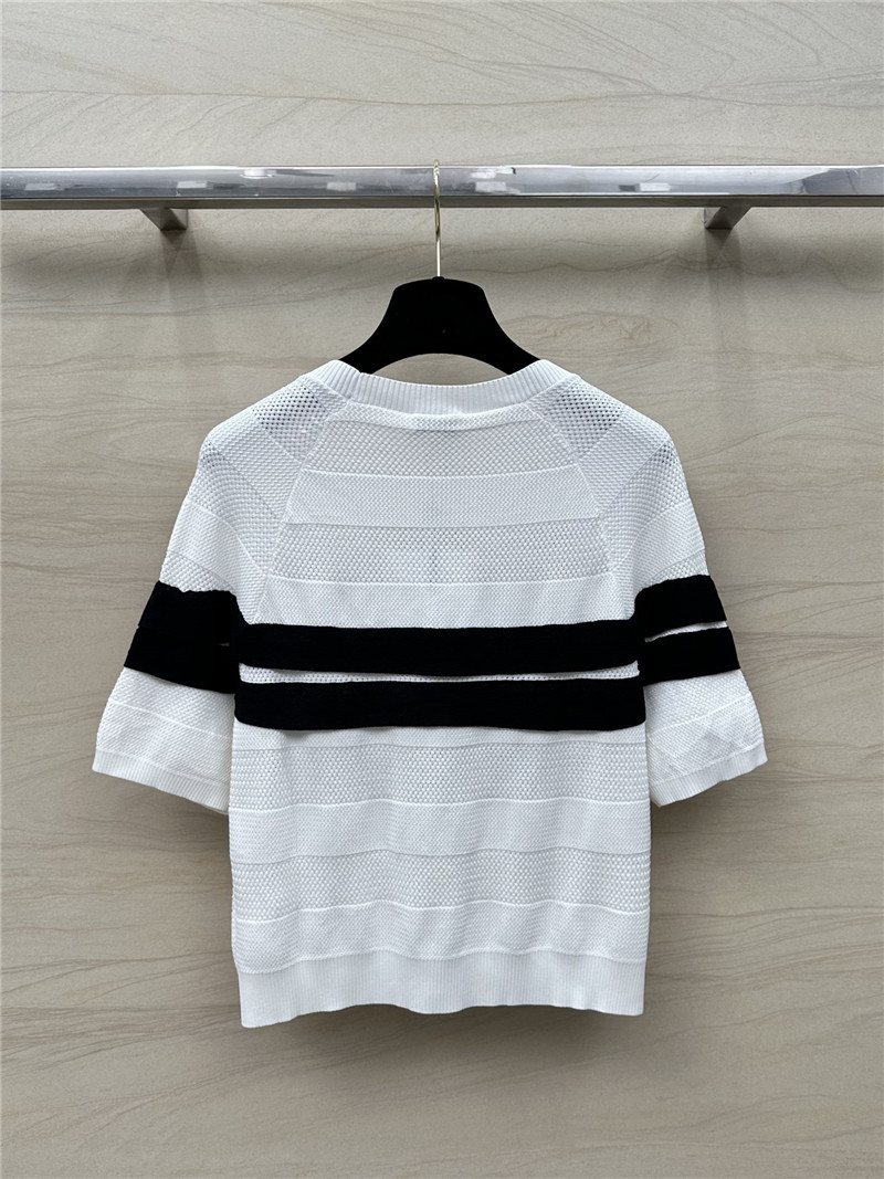 Ch**el celebrity style color matching camellia top replica clothes