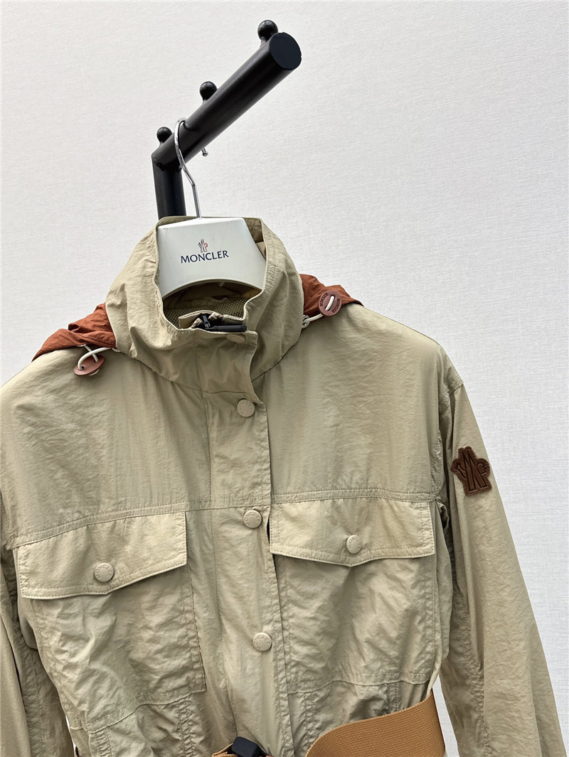 Moncler hemming decorative trench coat replica clothing sites