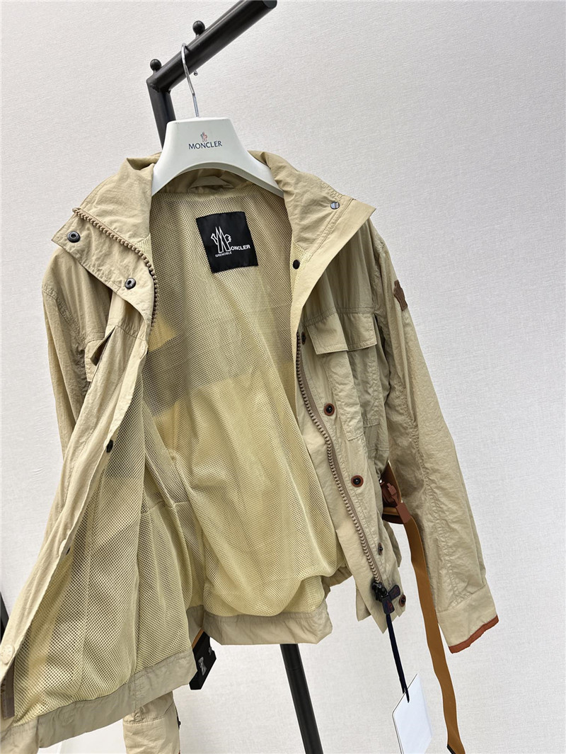 Moncler hemming decorative trench coat replica clothing sites