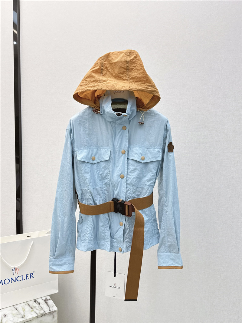 Moncler hemming decorative trench coat replica clothing sites