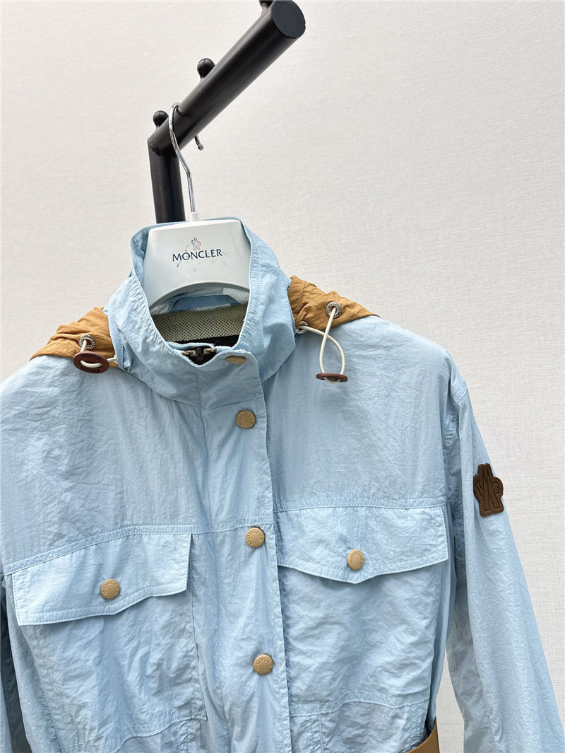 Moncler hemming decorative trench coat replica clothing sites