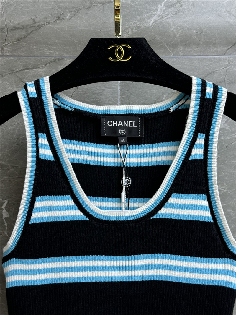 Ch**el contrast striped vest replicas clothes