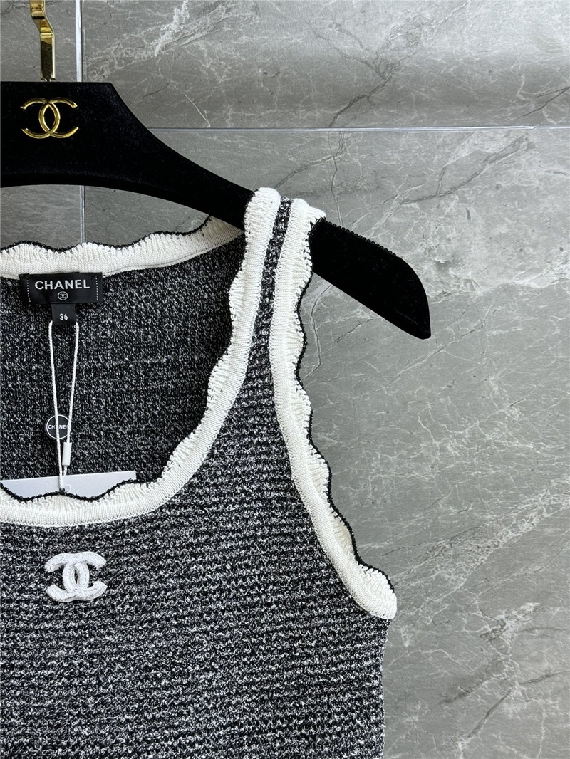 Ch**el contrast lace vest replica d&g clothing