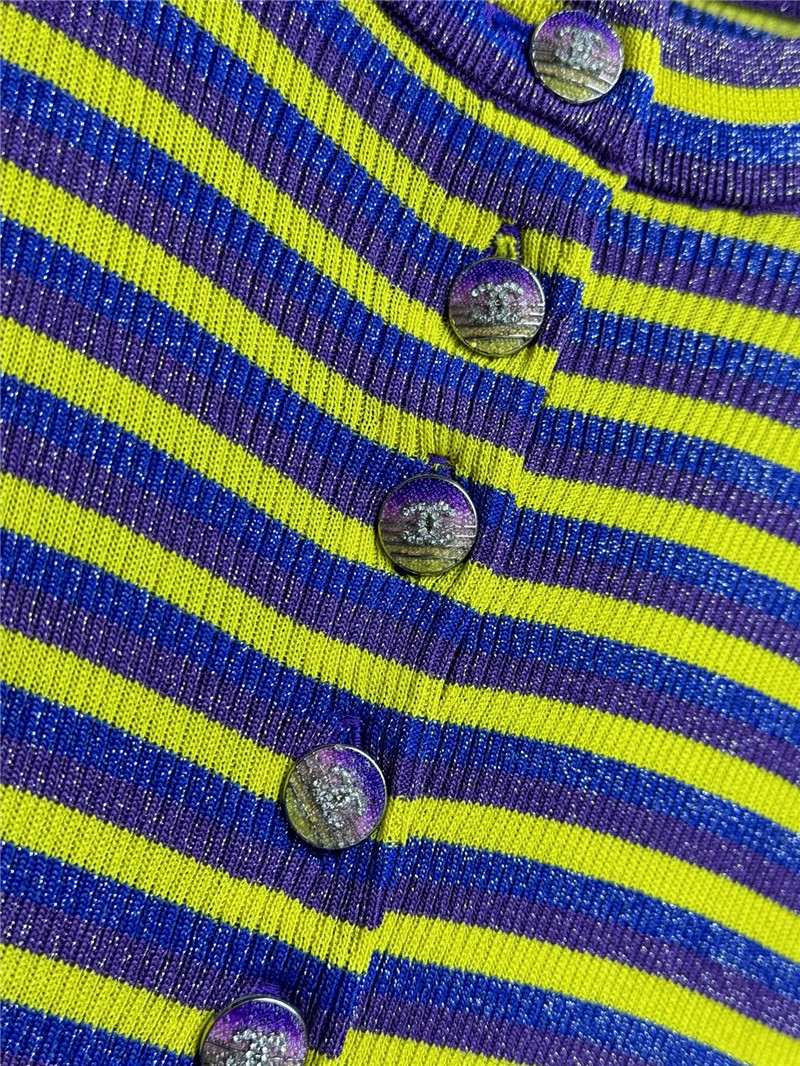 Ch**el striped knit short sleeve replica clothing sites