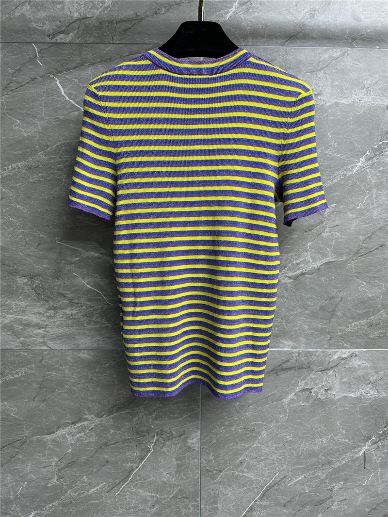 Ch**el striped knit short sleeve replica clothing sites