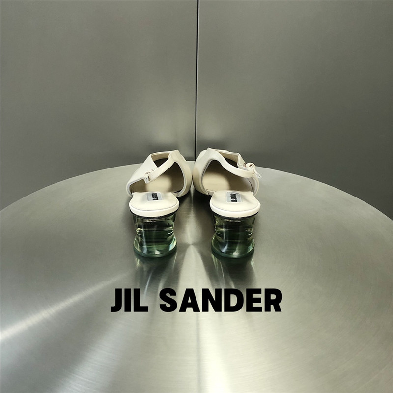 Jil Sander 50mm Leather Slingback Pumps in White