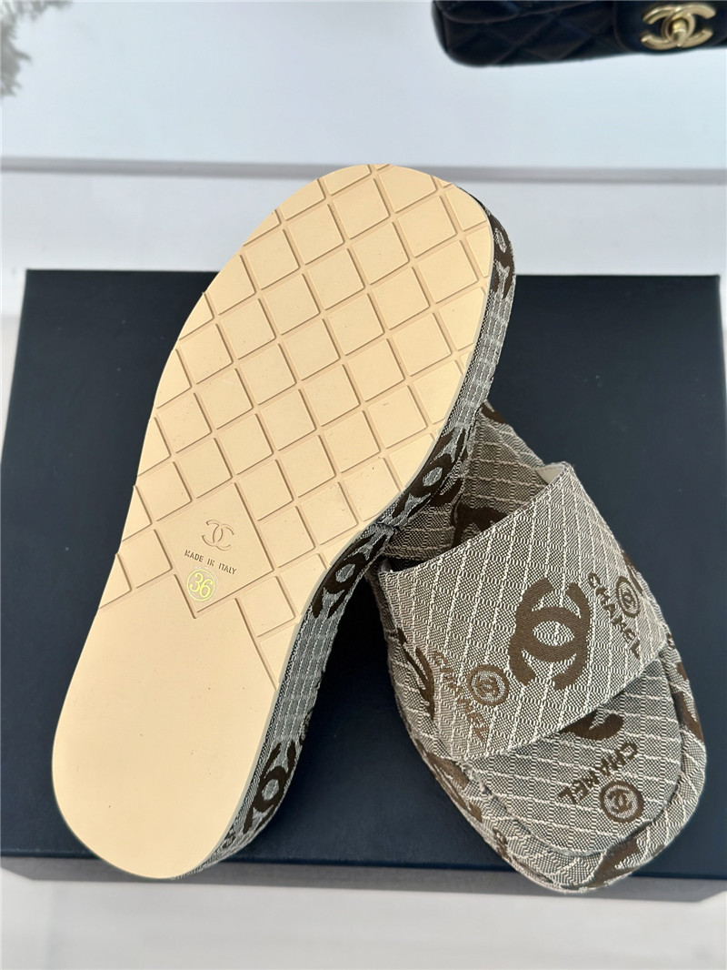 Ch**el logo platform off-white women¡¯s slippers