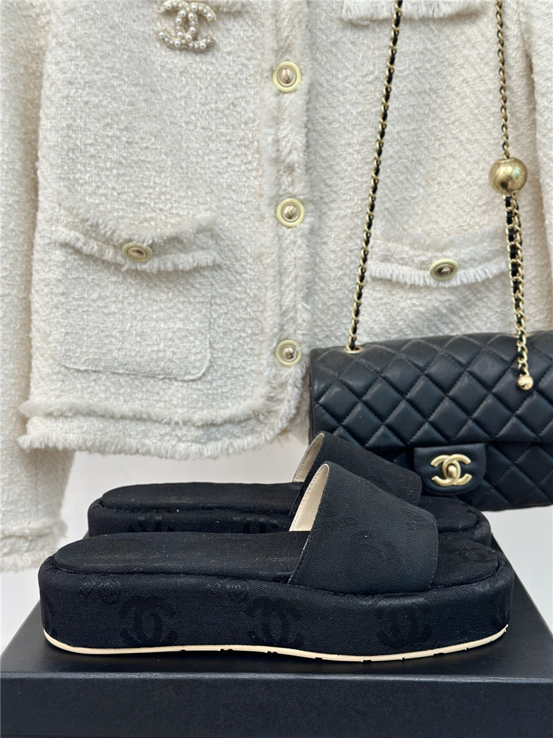 Ch**el platform black women¡¯s slippers