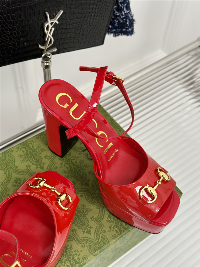 Gvc*1 women’s horsebit red platform sandals