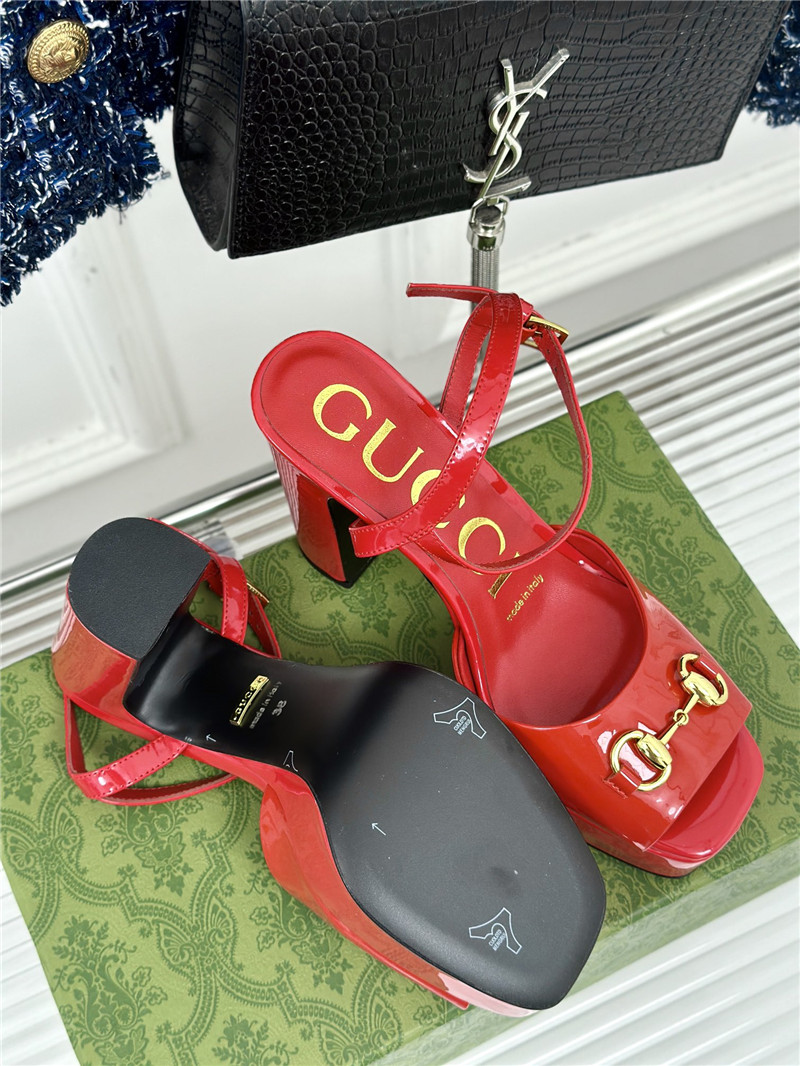 Gvc*1 women’s horsebit red platform sandals