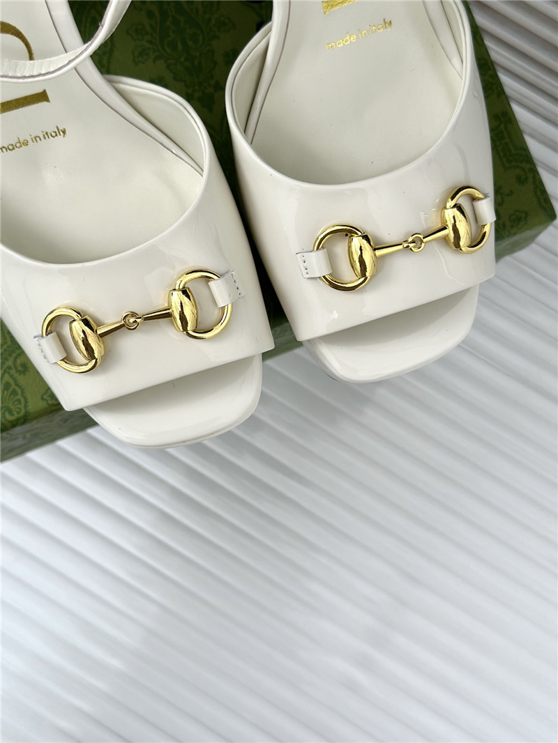 Gvc*1 women’s horsebit white platform sandals