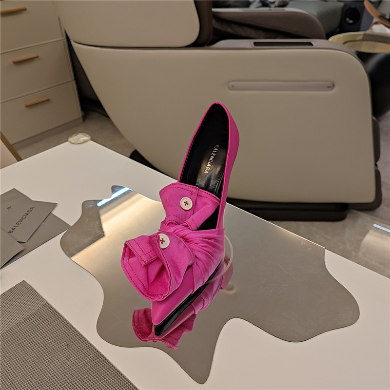 Ba1en*iaga knife chemise slingback pumps in rose red