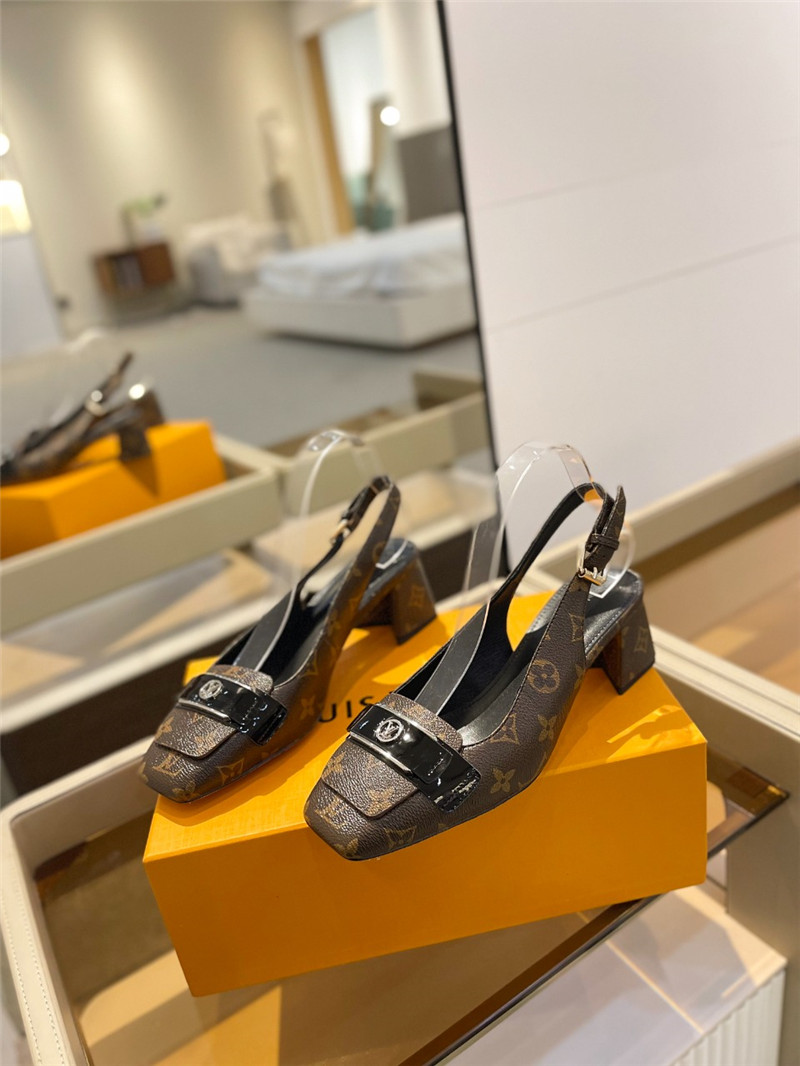 l0vis Vvtt0n monogram leather shake slingback pumps