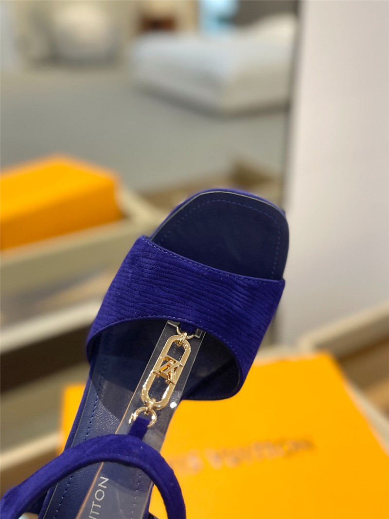 l0vis Vvtt0n blue satin chain sparkle heels sandals