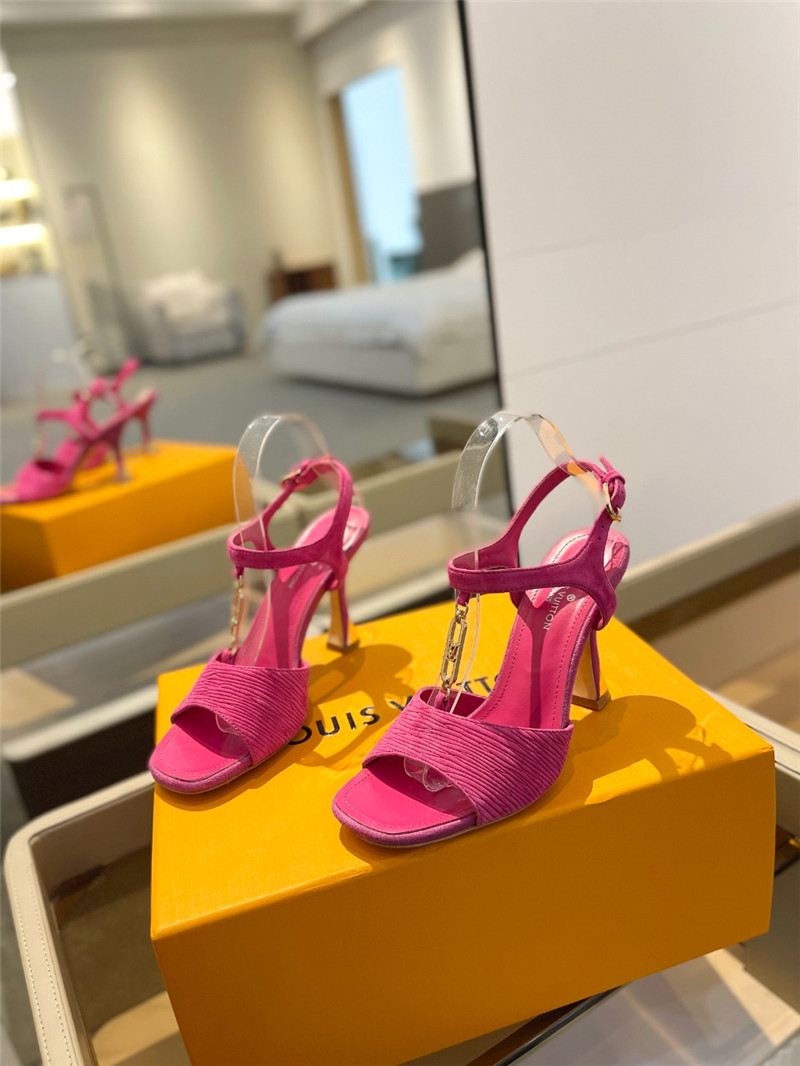 l0vis Vvtt0n rose red satin chain sparkle heels sandals