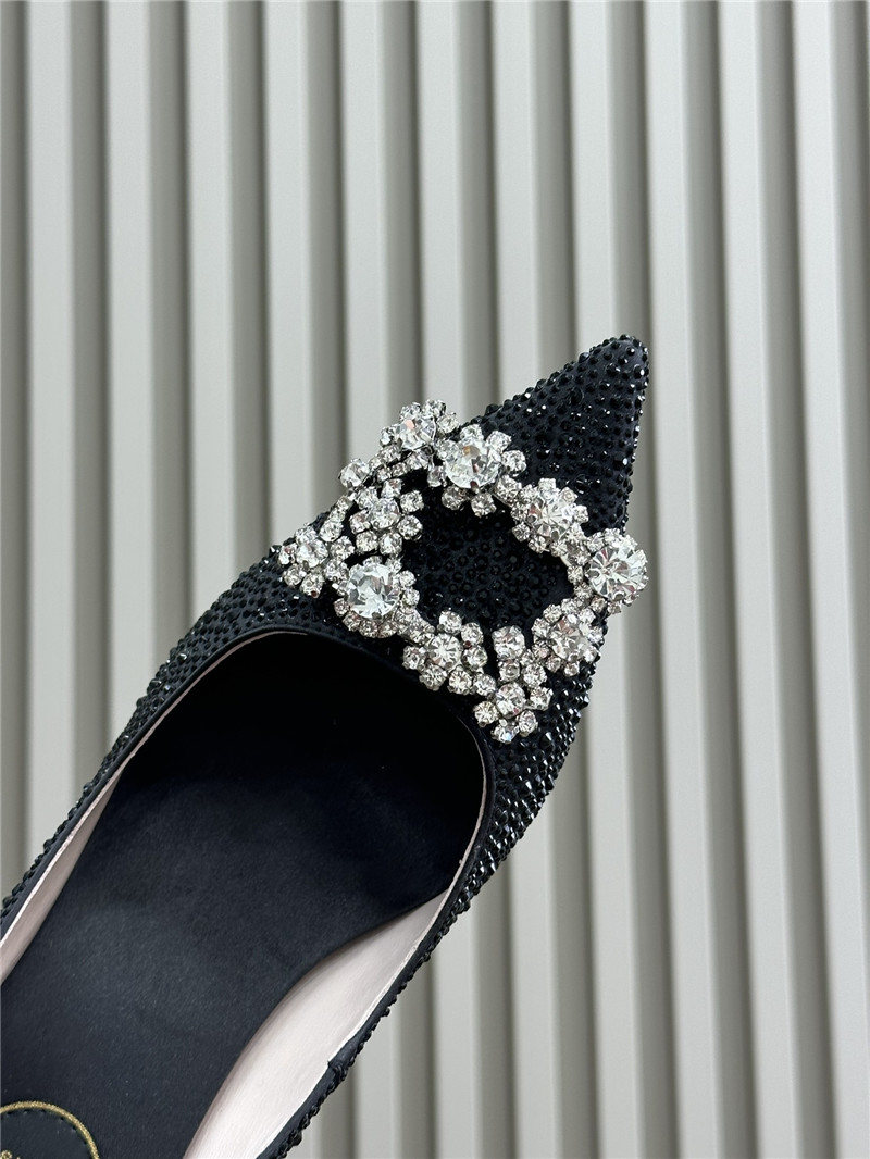 Roger Vivier Black Crystal Buckle Pumps