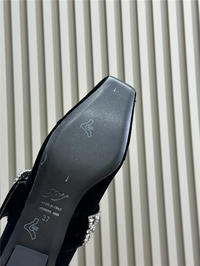 Roger Vivier Black Velvet Belle Vivier Mary Janes