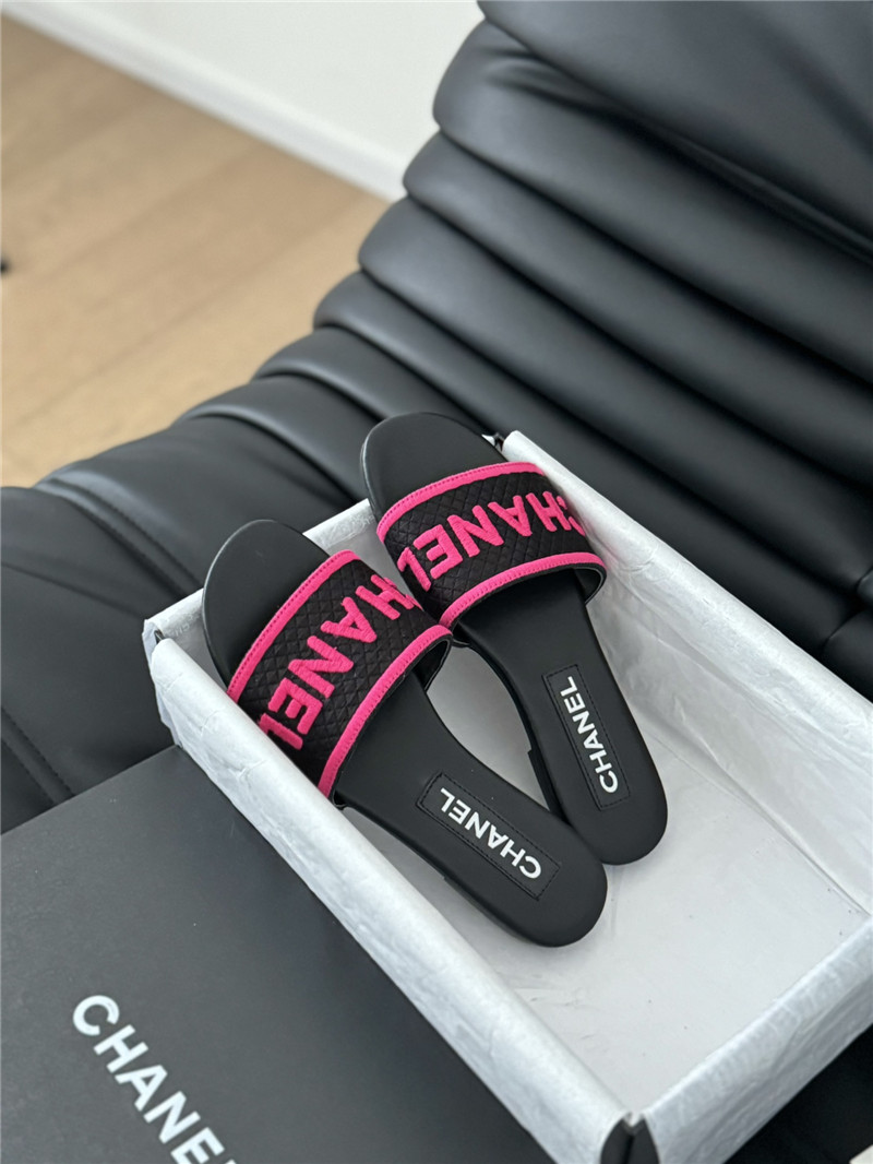 Ch**el woven embroidered logo letter slippers