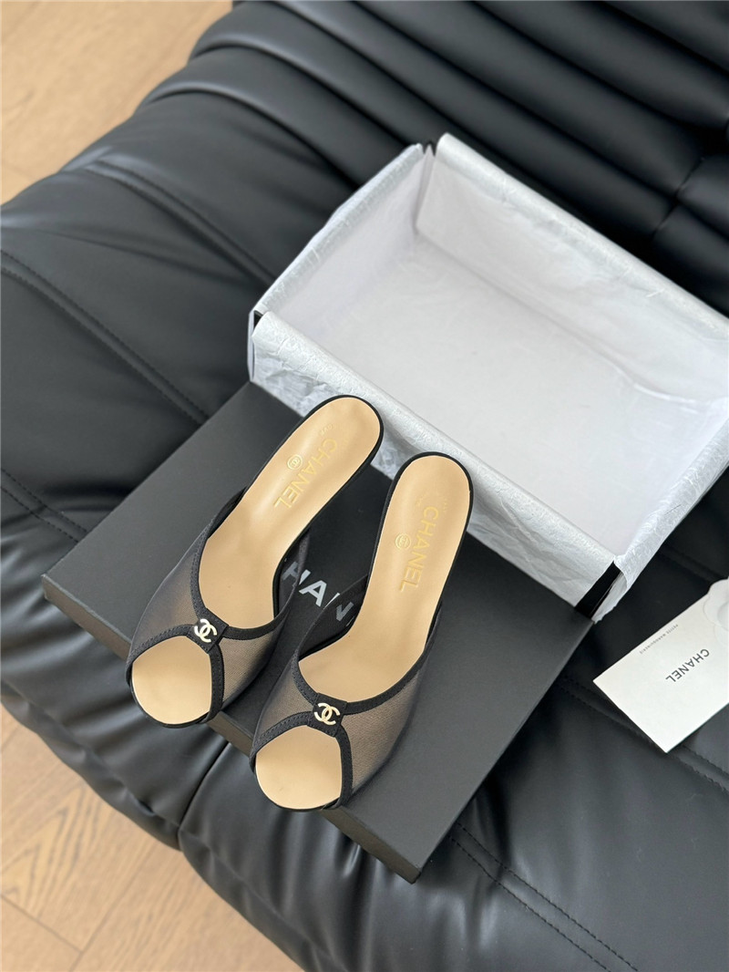 Ch**el mesh peep toe heels