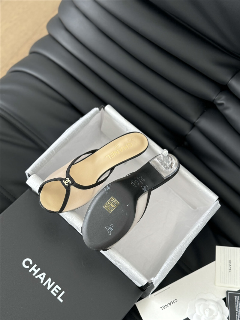 Ch**el transparent mesh peep toe heels